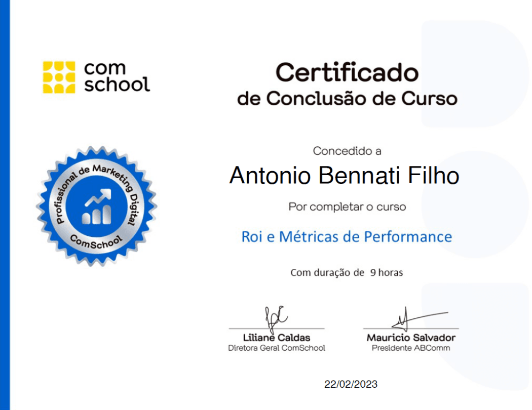 ComSchool — ROI e Métricas de Performance